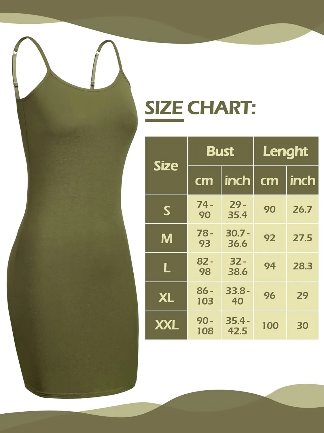 4 Pcs Women's Basic Solid Slip Dress Spaghetti Strap Cami Women Layering Camisole Adjustable Long Tank Top
