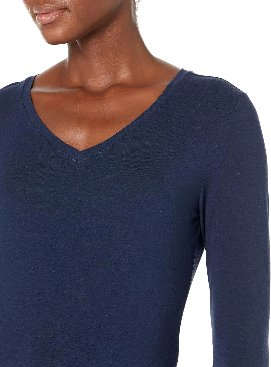 Amazon Essentials Women's Classic-Fit 3/4 Sleeve V-Neck T-Shirt (Available in Plus Size), Multipacks