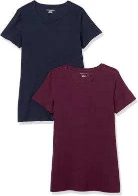 Amazon Essentials Women's Classic-Fit Short-Sleeve Crewneck T-Shirt, Multipacks