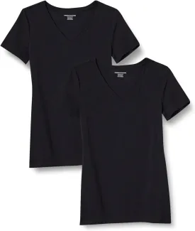 Amazon Essentials Women's Classic-Fit Short-Sleeve V-Neck T-Shirt, Multipacks