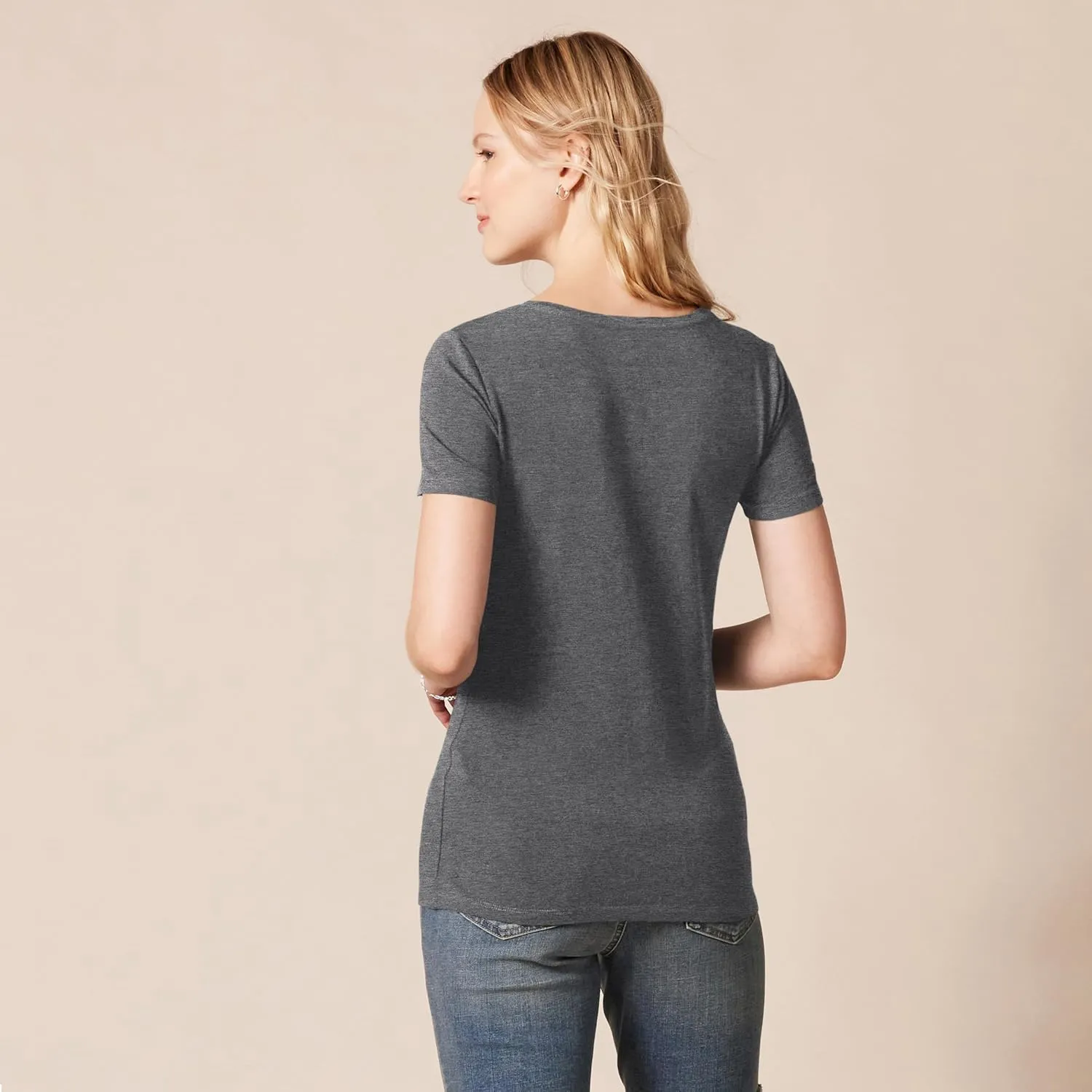 Amazon Essentials Women's Classic-Fit Short-Sleeve V-Neck T-Shirt, Multipacks