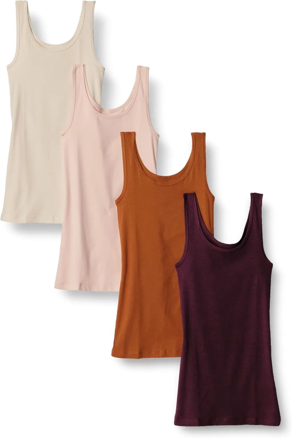Amazon Essentials Women's Slim-Fit Tank, Pack of 4