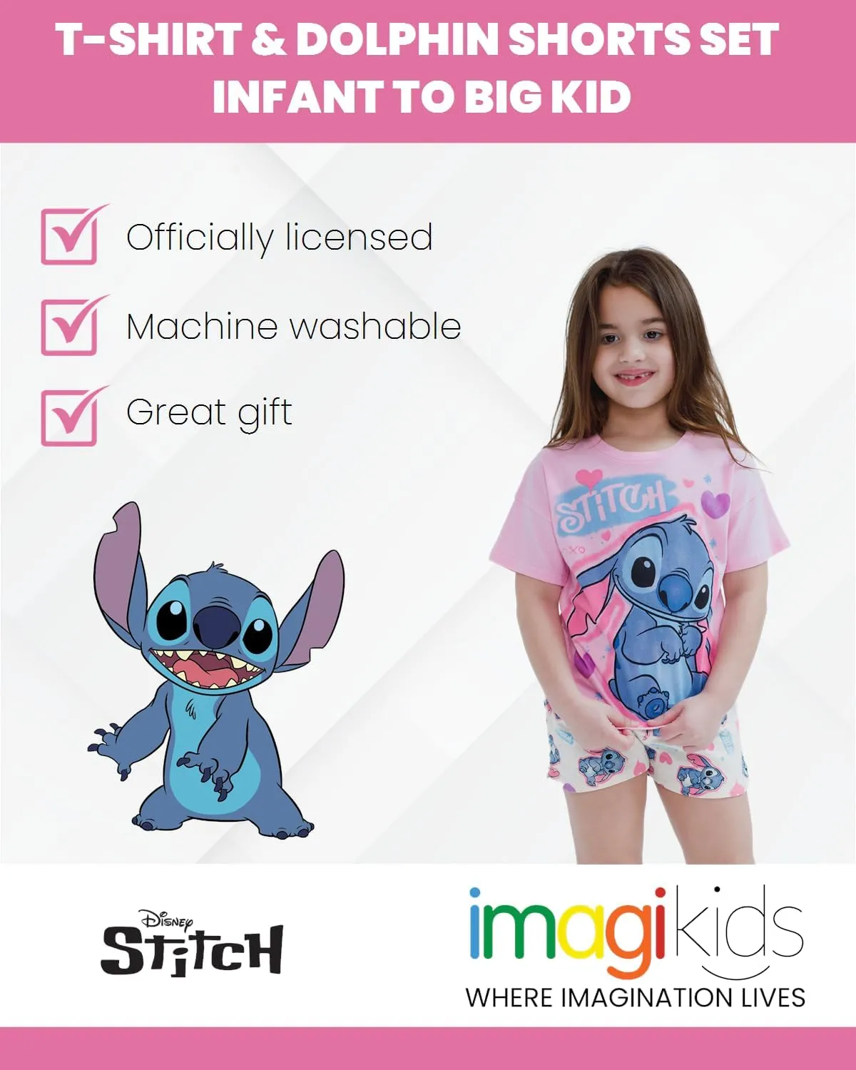 Disney Junior Floral T-Shirt and French Terry Shorts Outfit Set Newborn to Big Kid Sizes (6-9 Months - 14-16)