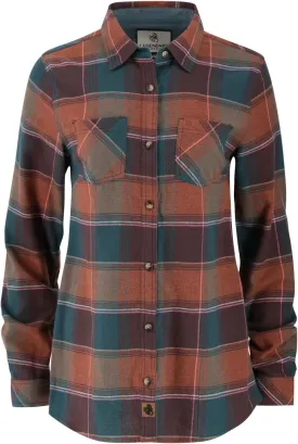 Legendary Whitetails Womens Cottage Escape Flannel Long Sleeve Plaid and Solid Color Clothes, Fitted Button Down