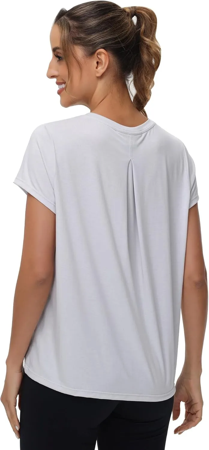 MCEDAR Women's Workout Short Sleeve Tops Loose Fit Casual Yoga T-Shirts Breathable Running Athletic Tee Shirts