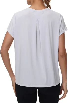 MCEDAR Women's Workout Short Sleeve Tops Loose Fit Casual Yoga T-Shirts Breathable Running Athletic Tee Shirts