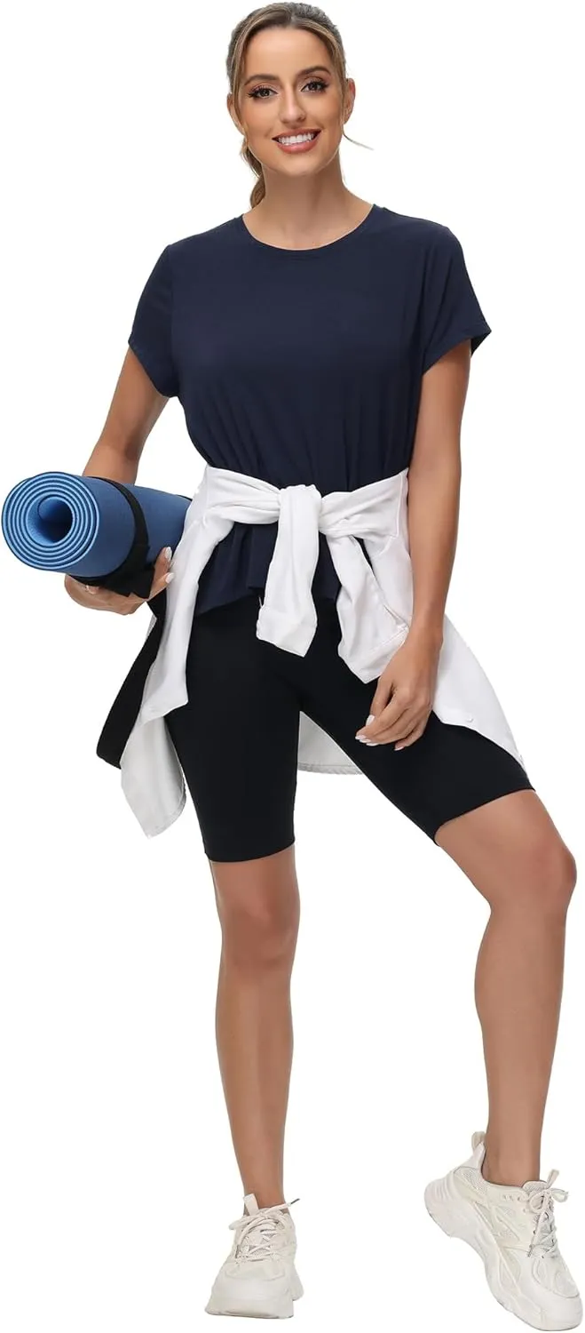 MCEDAR Women's Workout Short Sleeve Tops Loose Fit Casual Yoga T-Shirts Breathable Running Athletic Tee Shirts