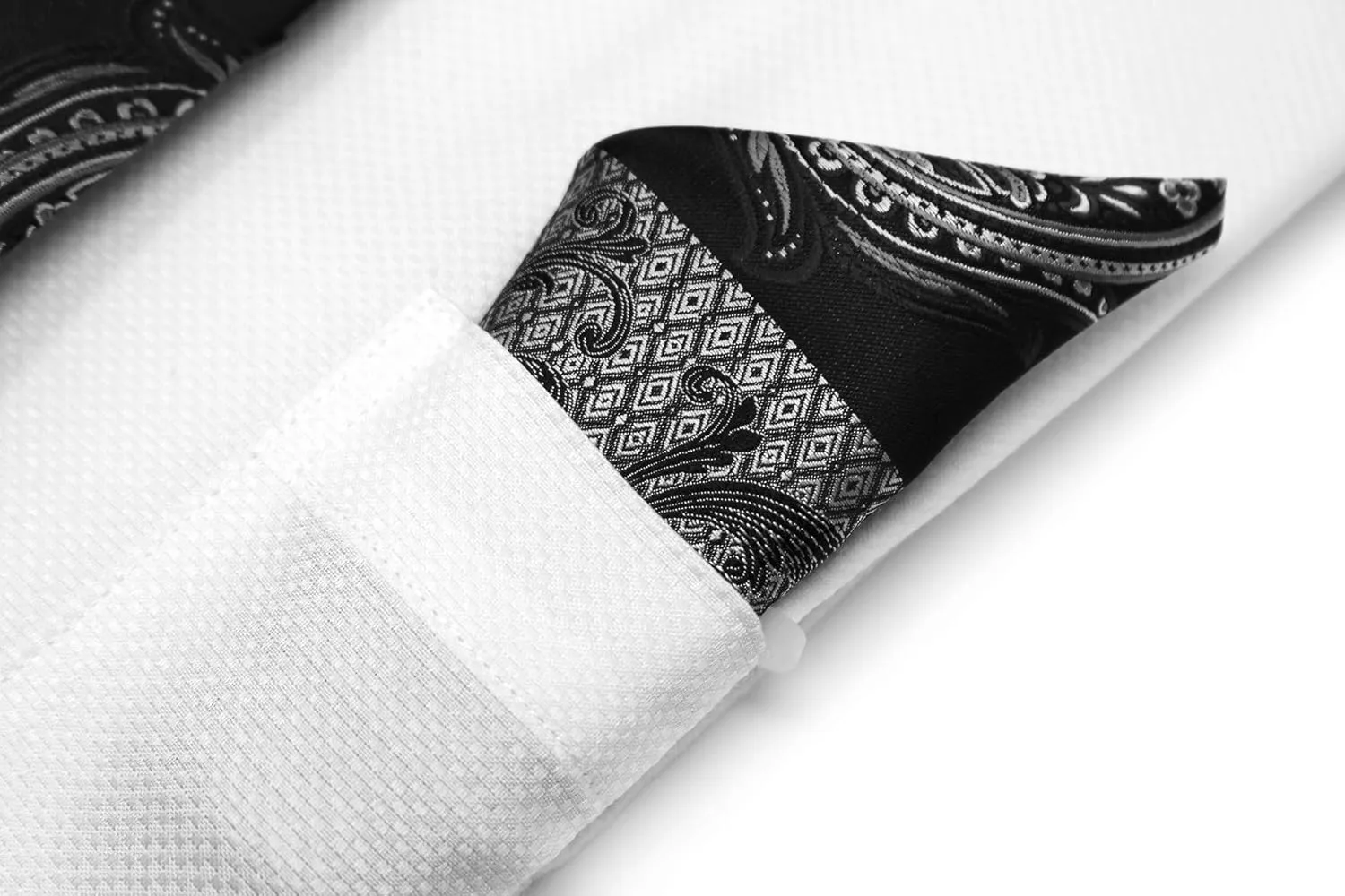 Men's Solid Square Pattern Regular Fit French Cuffs Dress Shirts with Tie Hanky Cufflinks Combo