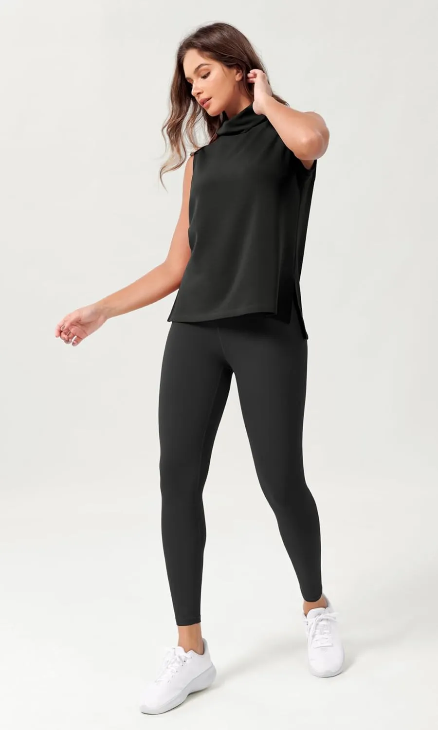 ODODOS Modal Soft Mock Neck Tank Tops for Women Sleeveless Sweater Vest Casual Turtleneck Pullover Top