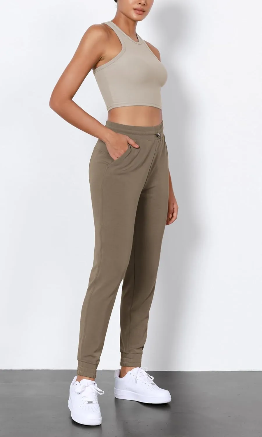 ODODOS Women's Modal Soft Jogger Pants with Pockets Adjustable Shockcord High Waist Sweatpants Casual Lounge Pants