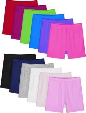 Resinta 12 Pack Girls Biker Cartwheel Shorts Toddler Under Dress Dance Short for Kids