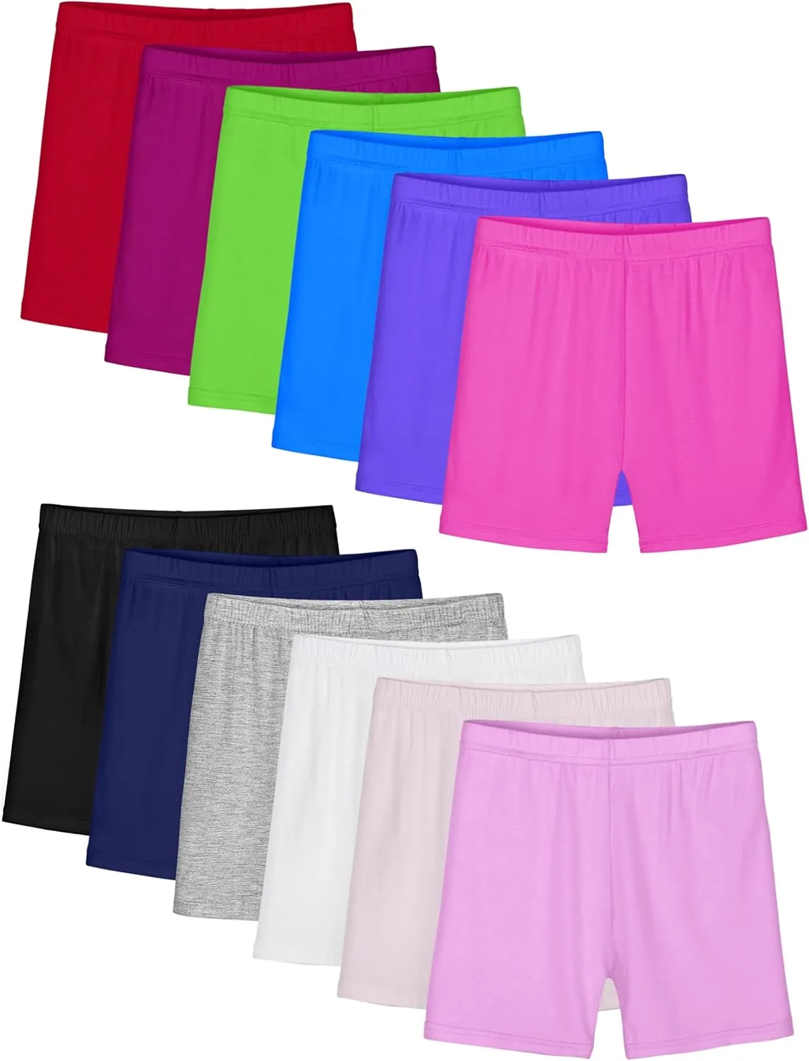 Resinta 12 Pack Girls Biker Cartwheel Shorts Toddler Under Dress Dance Short for Kids