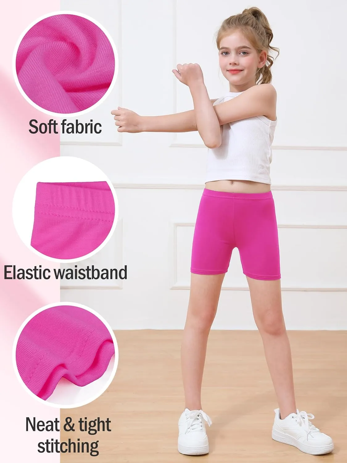 Resinta 12 Pack Girls Biker Cartwheel Shorts Toddler Under Dress Dance Short for Kids