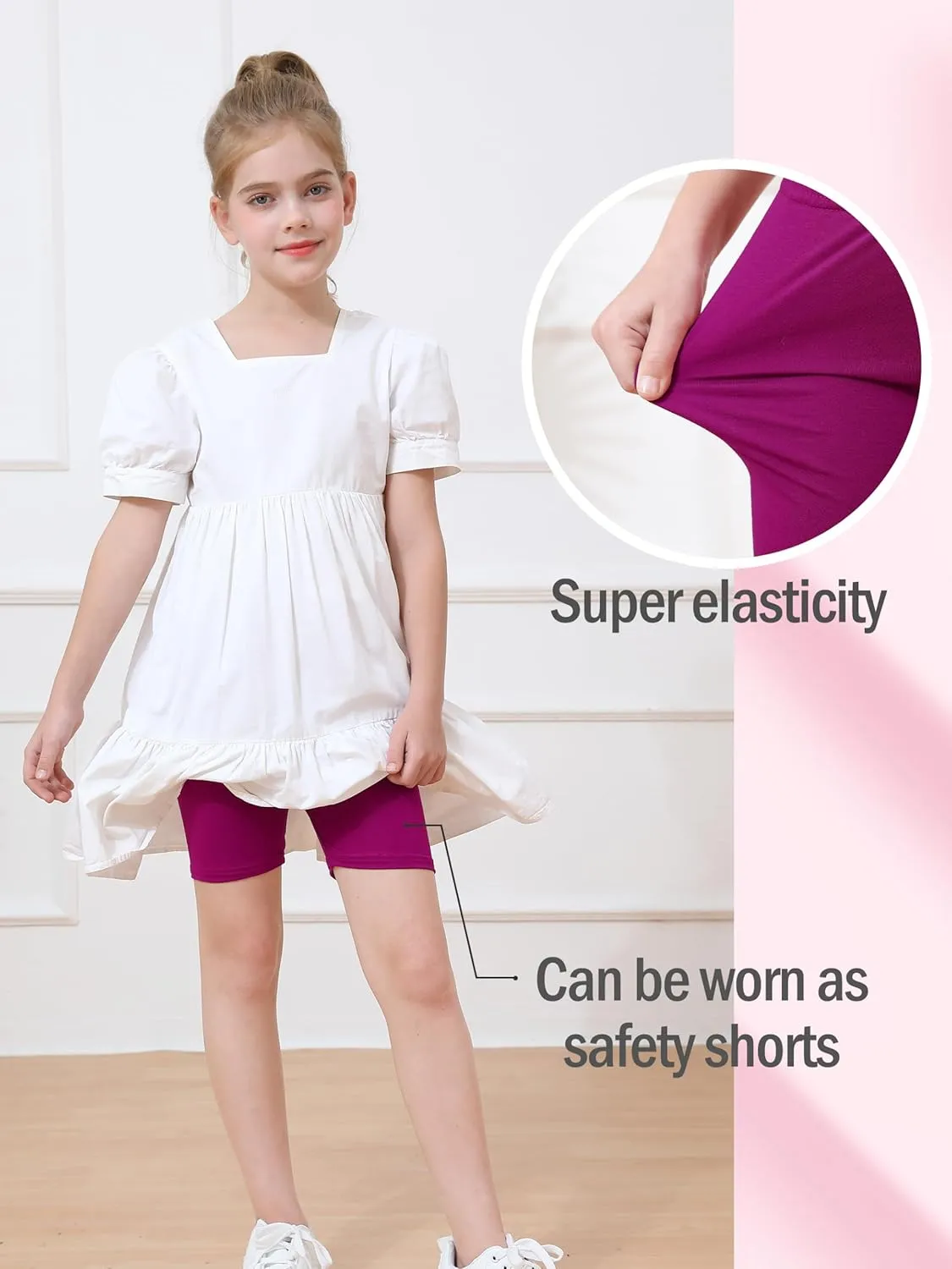 Resinta 12 Pack Girls Biker Cartwheel Shorts Toddler Under Dress Dance Short for Kids