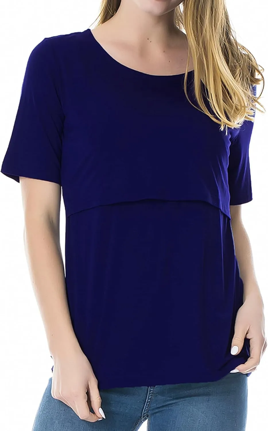 Smallshow Women's Maternity Nursing Tops Short Sleeve Breastfeeding Clothes