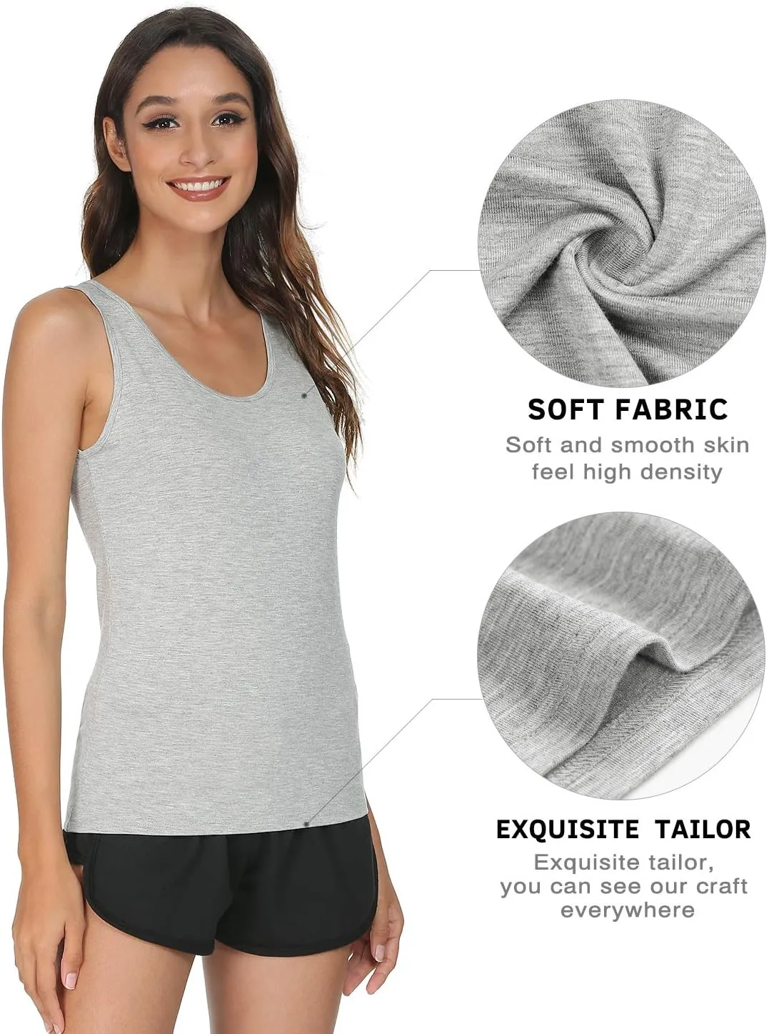 Vislivin Womens Supersoft Camisole Stretch Casual Tank Tops