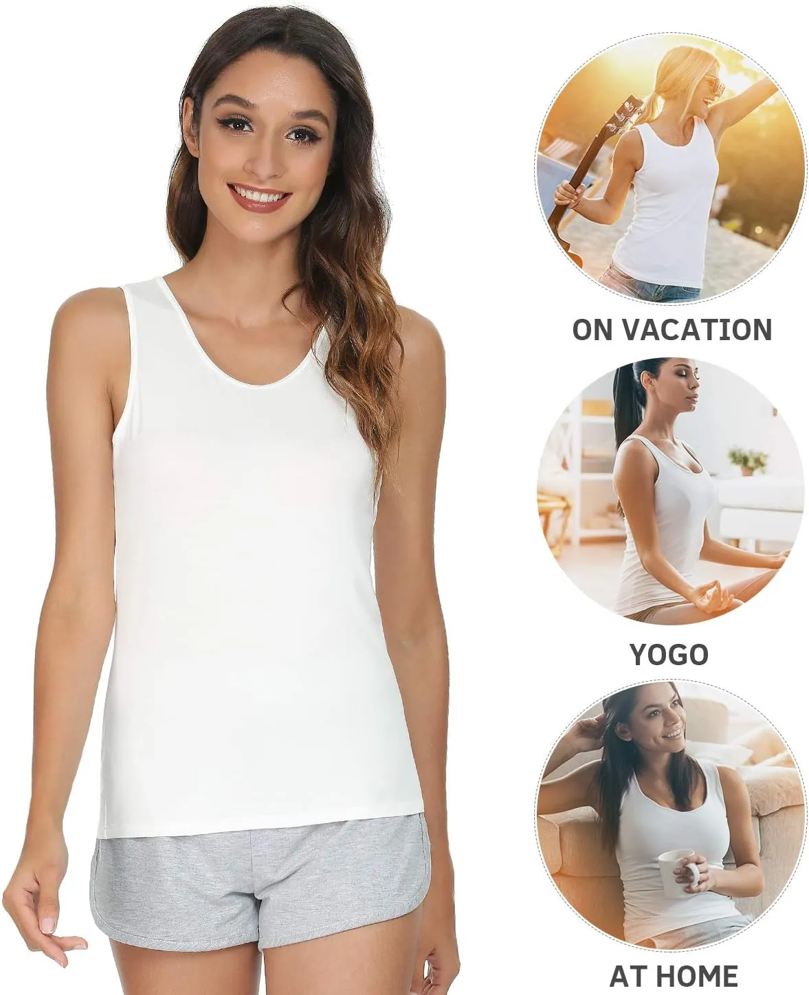 Vislivin Womens Supersoft Camisole Stretch Casual Tank Tops
