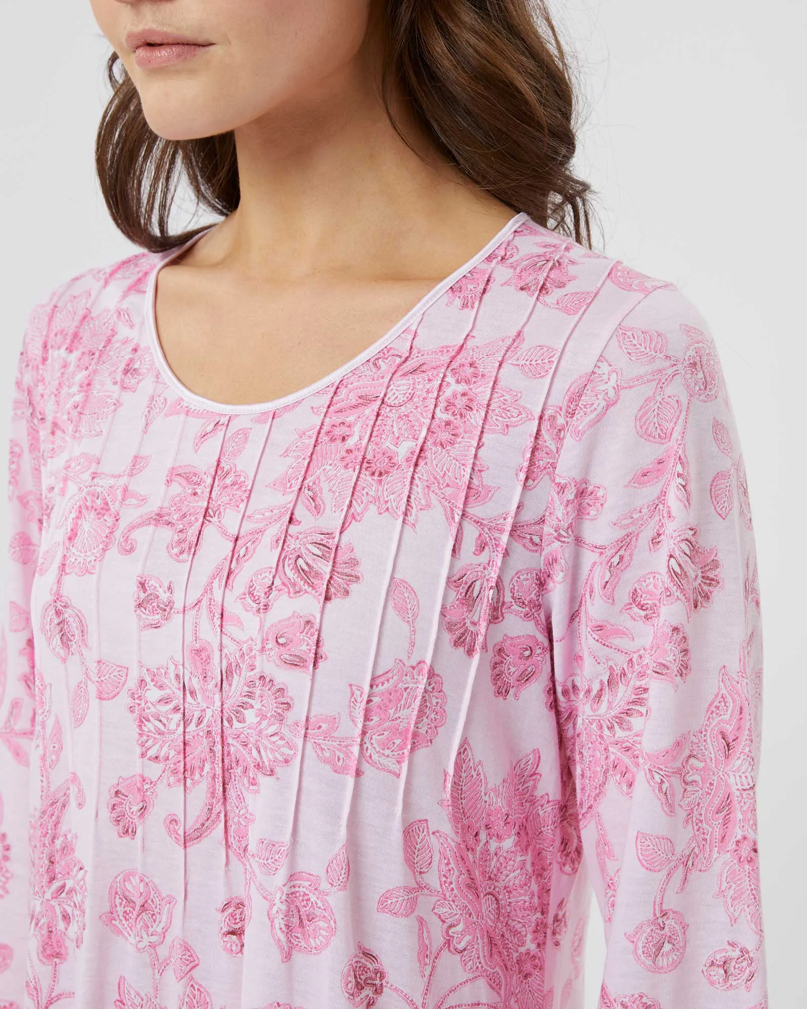 Women's French Pleat Midi Jersey Nightdress - Somerby Floral