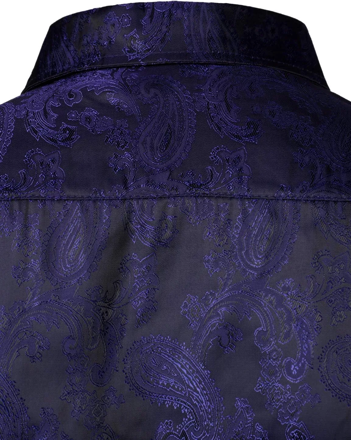 ZEROYAA Men's Paisley Jacquard Slim Fit Long Sleeve Button Up Dress Shirt for Party Prom